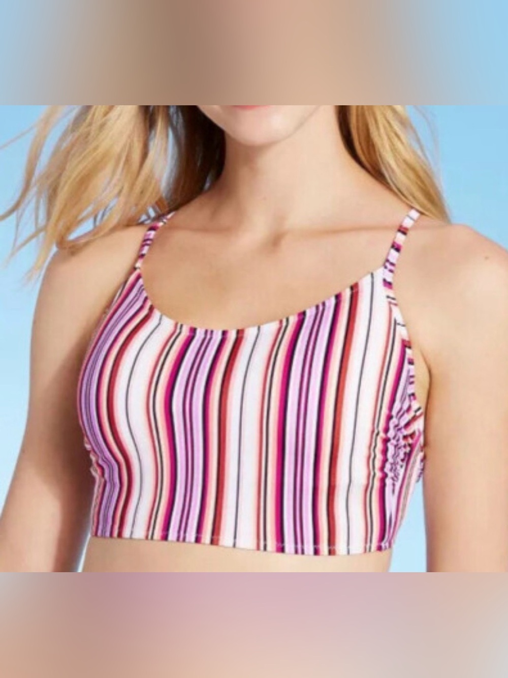 Shade & Shore Pink, White & Tan Striped Bikini Top

SEND ME OFFERS